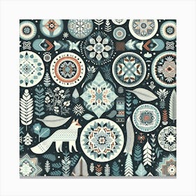 Scandinavian style, popular northern pattern 1 Canvas Print