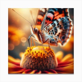 Butterfly On A Flower 1 Canvas Print