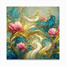 Luminous Blooms of the Tempest Canvas Print
