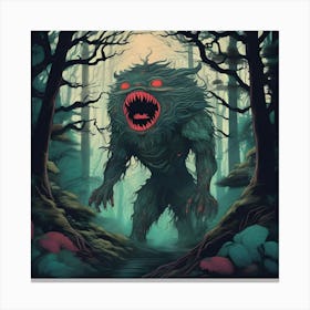 Mythical Creature in The Woods Canvas Print