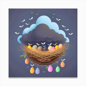 Easter Eggs In The Nest 35 Canvas Print