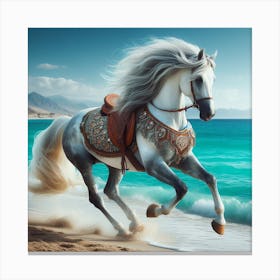 Beautiful Horse On The Beach Canvas Print