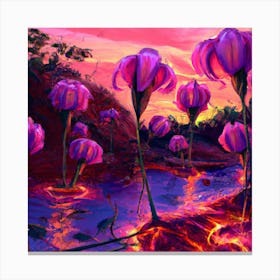 Psychedelic Flowers Canvas Print