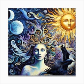 Sun And The Moon 5 Canvas Print