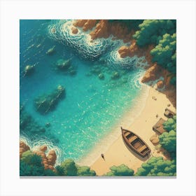 Boat On A Beach Canvas Print