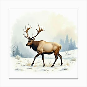 Elk With Towering Antlers Canvas Print