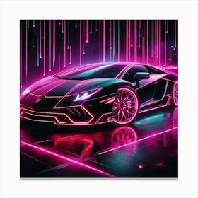 Neon Lamborghini 4 Canvas Print