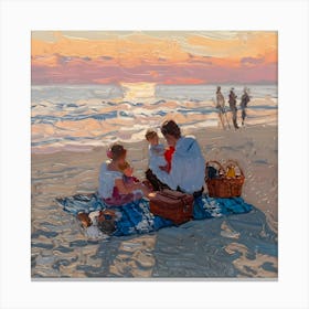 Picnic On The Beach 2 Canvas Print