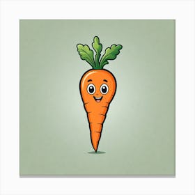 Carrot Cartoon Illustration Canvas Print