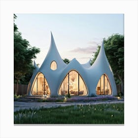 A Whimsically Designed House That Bears The Playful Silhouette Of A Dropped In The Area Of A Charmin Canvas Print