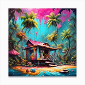 Groovy beach house Canvas Print