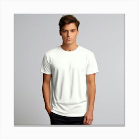 Mock Up Tshirt Blank Plain Cotton Unprinted Simple Minimalist Canvas Customizable Basic (18) Canvas Print