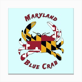 Maryland Blue Crab with Flag Canvas Print