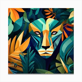Abstract Lion In The Jungle Canvas Print