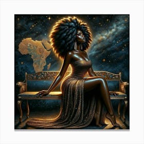 African Woman With Afro 2 Canvas Print