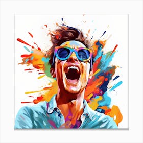 Colorful Man In Sunglasses 1 Canvas Print