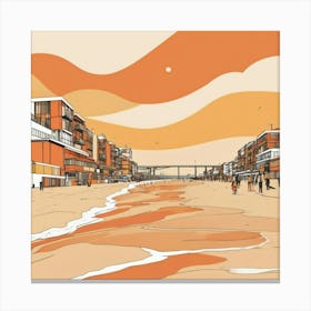 Default Abstract Illustration Of South end On Sea Beach Essex art print Canvas Print