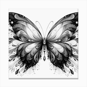 Butterfly In Black And White by dee Canvas Print