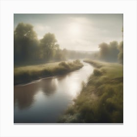 River In The Mist 3 Canvas Print