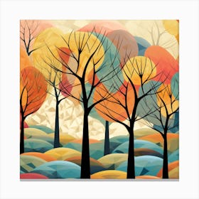 Abstract Autumn Trees Canvas Print