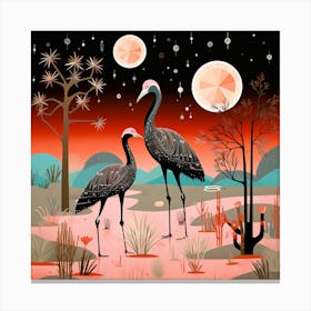 Cranes In The Desert Canvas Print