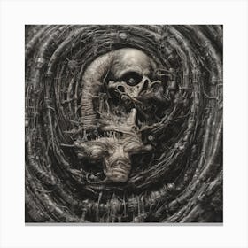 Skull In A Cage Canvas Print