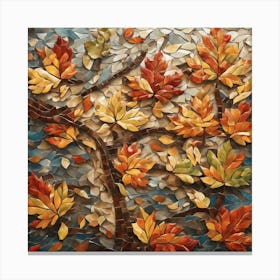 Autumn Leaves Mosaic Wall Art Canvas Print