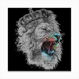 Lion With Crown Canvas Print