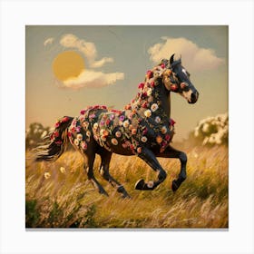 Horse With Flowers Canvas Print