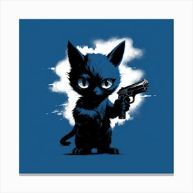 Cat With Gun 3 Canvas Print