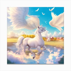 White Unicorn Canvas Print