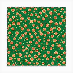 Christmas like pattern, A Pattern Featuring Abstract Geometric Shapes With Edges Rustic Green And Red Colors Flat Art, 104 Canvas Print