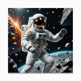 Asteroids and Planets: A Celestial Exploration Canvas Print