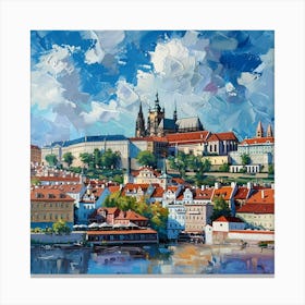 A Prague Castle In Prague Oil Painting Illustrat 1720028606 3 Canvas Print