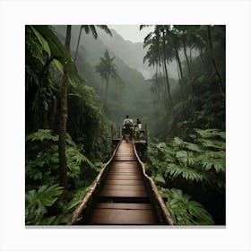Bridge In The Jungle Canvas Print