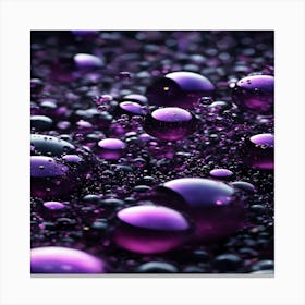 Purple Water Droplets Canvas Print