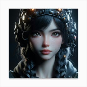 Girl With A Helmet Canvas Print