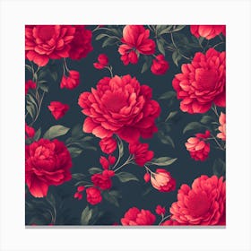 Red Peony Flower Wallpaper Canvas Print