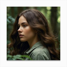 Girl In The Woods 2 Canvas Print