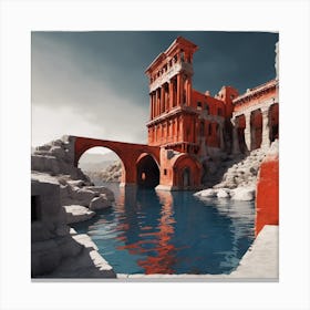 Castle By The Water Canvas Print