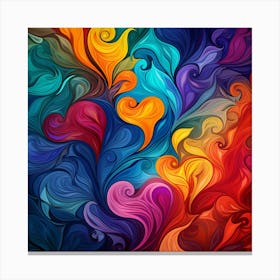 Abstract Colorful Swirls Canvas Print