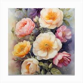 Watercolor Of Flowers Canvas Print