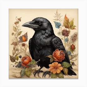 Crow Bird Painting Art Print Canvas Print