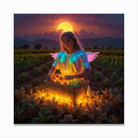 Angel In The Field 1 Canvas Print