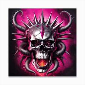 Skull With Spikes Canvas Print