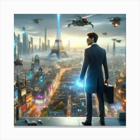 Futuristic Cityscape 167 Canvas Print