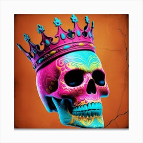 Skull With Crown Canvas Print