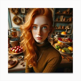 Beautiful redhead princess Canvas Print