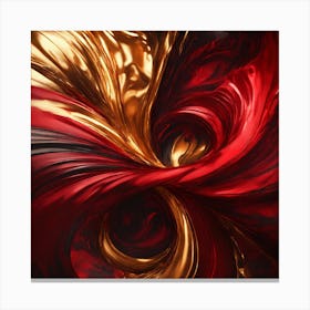 Abstract Red Gold Swirl Canvas Print