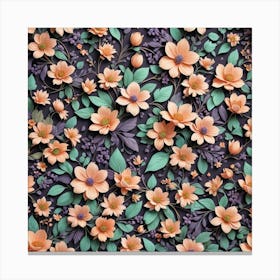 Paper Flowers Background Canvas Print